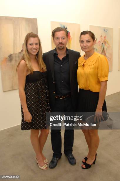 Jennifer Philips, Friedrich Kunath and Julian Kunath attend Blum & Poe - Inaugural Preview and 15 Anniversary at Blum & Poe Gallery on October 2,...