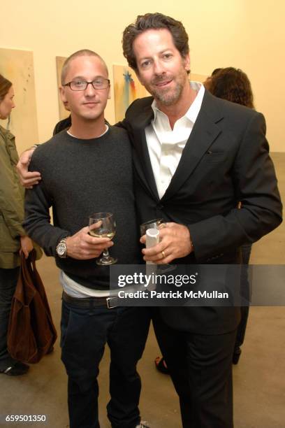 Joe Weinberger and Tim Blum attend Blum & Poe - Inaugural Preview and 15 Anniversary at Blum & Poe Gallery on October 2, 2009 in Los Angeles,...