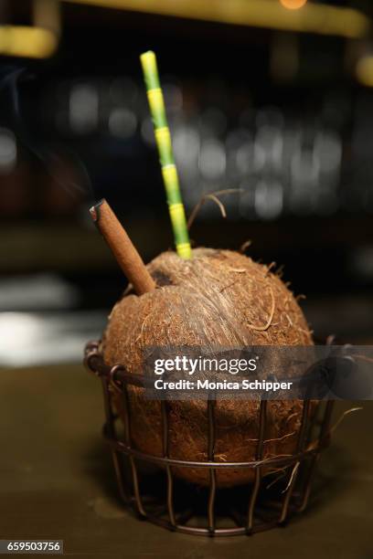 Coconut cocktail on display at the Sugar East Grand Opening on March 28, 2017 in New York City.
