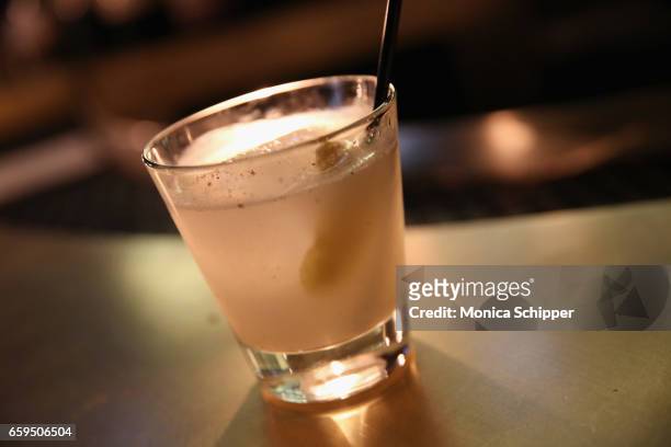 Specialty cocktail at the Sugar East Grand Opening on March 28, 2017 in New York City.