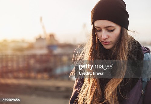 Sad student girl Sad student girl