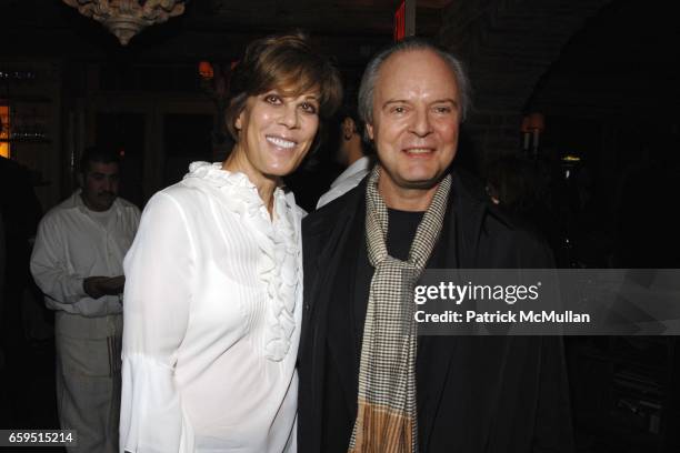 Peggy Siegal and Julian Lethbridge attend CLIFFORD ROSS post-opening dinner at Morandi Restaurant on October 24, 2009 in New York City.