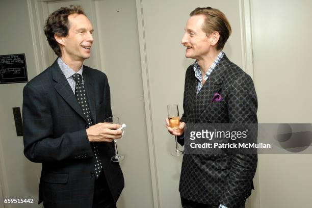 Charles Miers and Hamish Bowles attend Santiago Barberi Gonzalez hosts intimate dinner for Pamela Golbin to celebrate the launch of her book on...