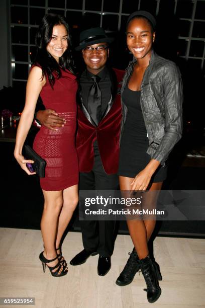Shanina Shaik, Ne-Yo and Damaris Lewis attend NE-YO, ALFANI RED, and GQ benefit for The Compound Foundation at Stephan Weiss Studios on October 5,...