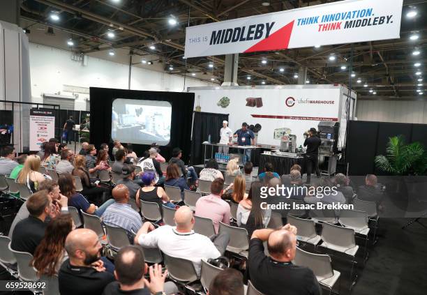 Chef Brian Duffy cooks on day two of the 32nd annual Nightclub & Bar Convention and Trade Show - Day 2 on March 28, 2017 in Las Vegas, Nevada.