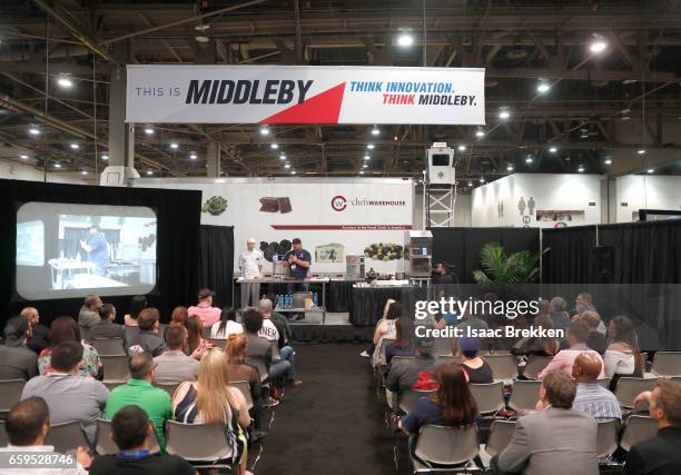 Chef Brian Duffy cooks on day two of the 32nd annual Nightclub & Bar Convention and Trade Show - Day 2 on March 28, 2017 in Las Vegas, Nevada.