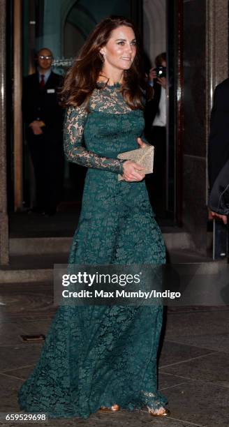 Catherine, Duchess of Cambridge attends the Portrait Gala 2017 at the National Portrait Gallery on March 28, 2017 in London, England.