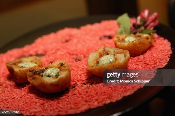 Appetizers being served at the Sugar East Grand Opening on March 28, 2017 in New York City.