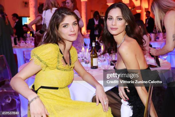Elisa Sednaoui and Marica Pellegrinelli attends Elisa Sednaoui Foundation and Yoox Net a Porter Event on March 28, 2017 in Milan, Italy.