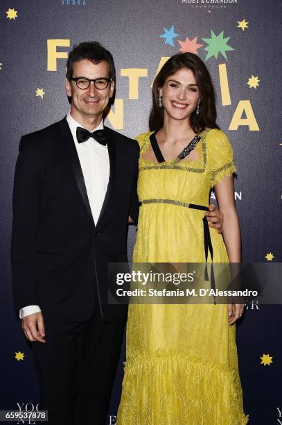 Federico Marchetti and Elisa Sednaoui attend Elisa Sednaoui Foundation and Yoox Net a Porter Event on March 28, 2017 in Milan, Italy.