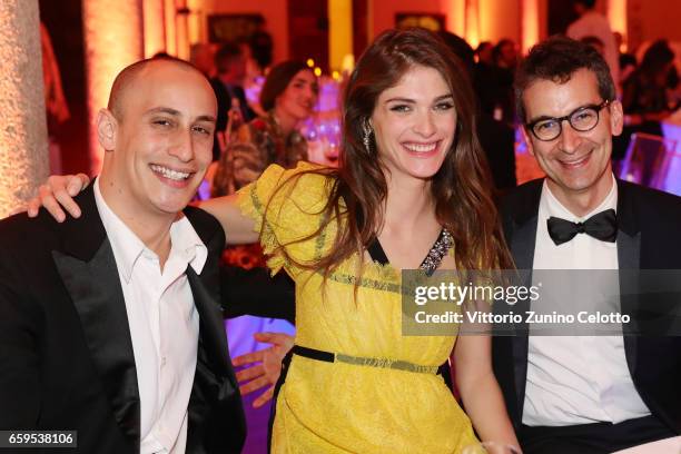 Alexander Dellal, Elisa Sednaoui and Federico Marchetti attend Elisa Sednaoui Foundation and Yoox Net a Porter Event on March 28, 2017 in Milan,...