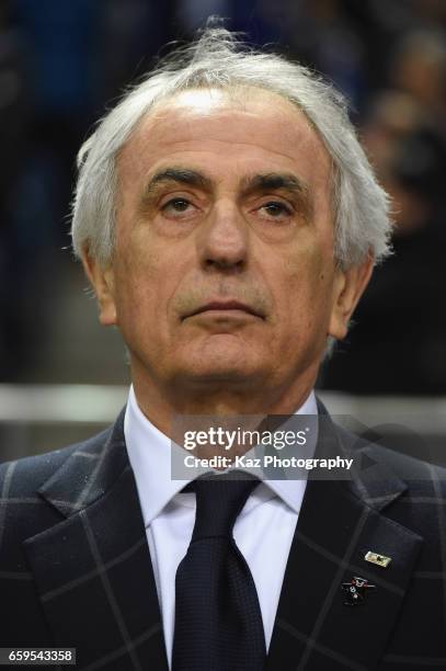 Head coach Vahid Halilhodzic of Japan looks on during the 2018 FIFA World Cup Qualifier match between Japan and Thailand at Saitama Stadium on March...