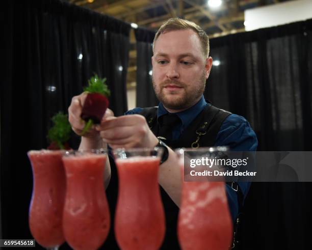 Nathaniel Smith, winner of the USBG Shake it Up Classic Competitions, attends day two of the 32nd annual Nightclub & Bar Convention and Trade Show on...