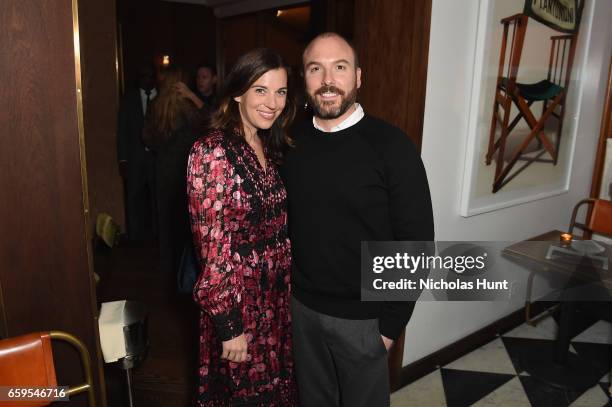 Director of Strategic Partnerships at CFDA Ashley Sandall and Head of Partnerships at CFDA Adam Roth attend the Oliver Peoples Pour Berluti Launch...