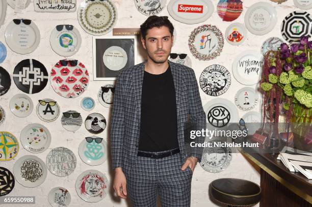 Blogger Joey Zauzig attends the Oliver Peoples Pour Berluti Launch Celebration at Sant Ambroeus SoHo on March 28, 2017 in New York City.