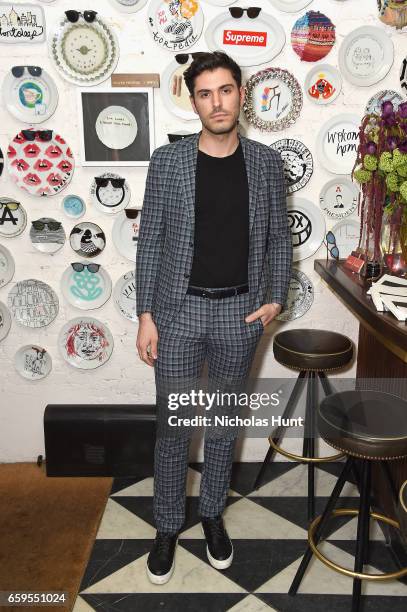 Blogger Joey Zauzig attends the Oliver Peoples Pour Berluti Launch Celebration at Sant Ambroeus SoHo on March 28, 2017 in New York City.