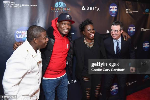 Tracy Morgan, Michael Che, Leslie Jones, and John Oliver attend the Garden of Laughs concert benefitting The Garden of Dreams Foundation at The...