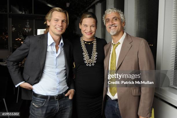 Ludovic du Plessis, Whitley Bouma Herbert and Ric Pipino attend Moet & Chandon hosts the Launch of Ben Watt's "LICKSHOT" and the new Morgans Hotel...