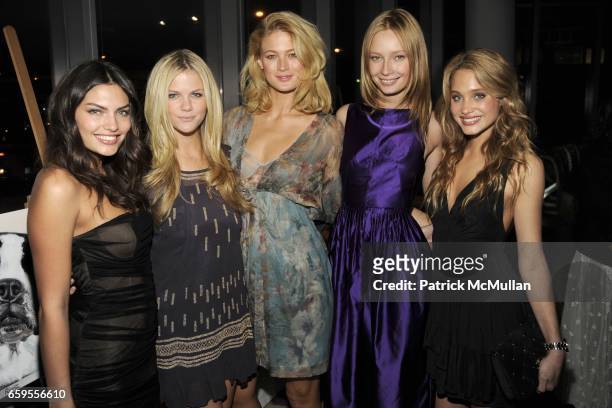 Hannah Davis, Brooklyn Decker, Michelle Buswell, Tiiu Kuik and Alyssa Miller attend The Young Friends of The ASPCA presents "It's Raining Cats and...