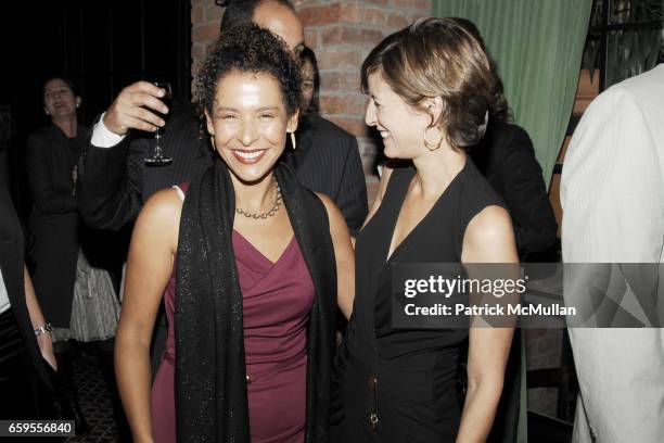 Mariane Pearl and Cindi Leive attend MARIANE PEARL hosts a private event for Documentary Film "RESILIENT" Supported by GUCCI at Bowery Hotel on...