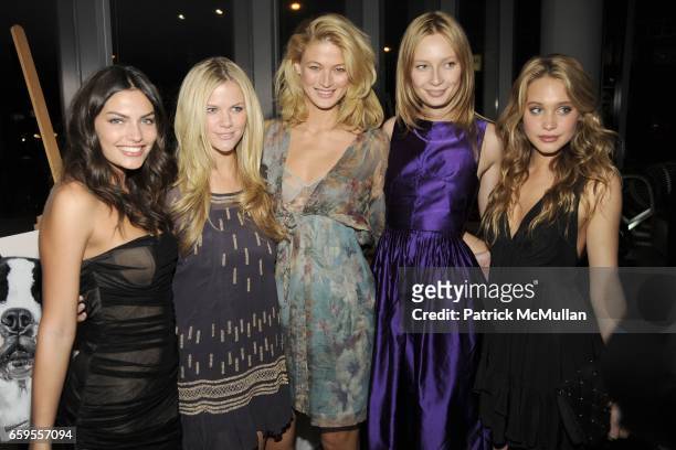 Hannah Davis, Brooklyn Decker, Michelle Buswell, Tiiu Kuik and Alyssa Miller attend The Young Friends of The ASPCA presents "It's Raining Cats and...