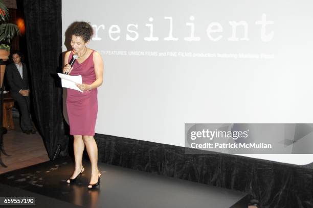 Mariane Pearl attends MARIANE PEARL hosts a private event for Documentary Film "RESILIENT" Supported by GUCCI at Bowery Hotel on October 8, 2009 in...