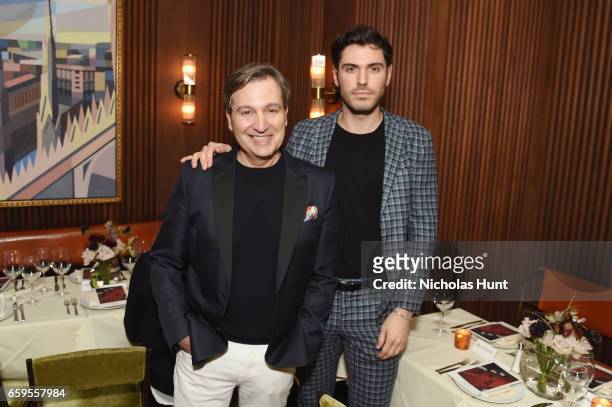 Publisher at WSJ Anthony Cenname and Blogger Joey Zauzig attend the Oliver Peoples Pour Berluti Launch Celebration at Sant Ambroeus SoHo on March 28,...
