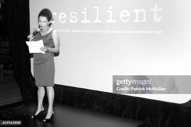 Mariane Pearl attends MARIANE PEARL hosts a private event for Documentary Film "RESILIENT" Supported by GUCCI at Bowery Hotel on October 8, 2009 in...