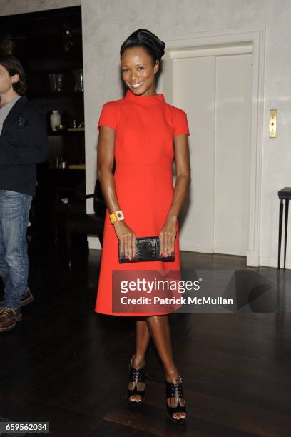 Shala Monroque attends Gwyneth Paltrow and VBH's Bruce Hoeksema Host Cocktail Party for Valentino: The Last Emperor at VBH on October 27, 2009 in New...