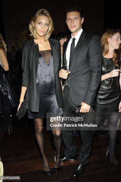 Anja Rubik and Sasha Knezevic attend Gwyneth Paltrow and VBH's Bruce Hoeksema Host Cocktail Party for Valentino: The Last Emperor at VBH on October...