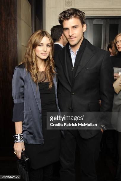 Olivia Palermo and Johannes Huebl attend Gwyneth Paltrow and VBH's Bruce Hoeksema Host Cocktail Party for Valentino: The Last Emperor at VBH on...
