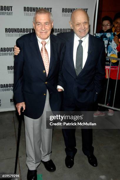 Lee Adams and Charles Strouse attend BYE BYE BIRDIE Opening Night Arrivals at The Henry Miller's Theatre on October 15, 2009 in New York City.