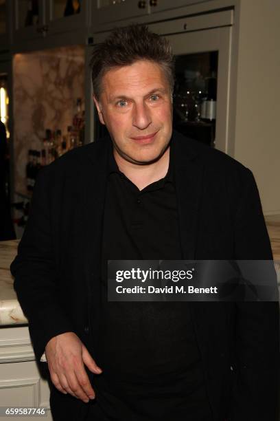 Patrick Marber attends the press night after party for "Don Juan In Soho" at The National Cafe on March 28, 2017 in London, England.