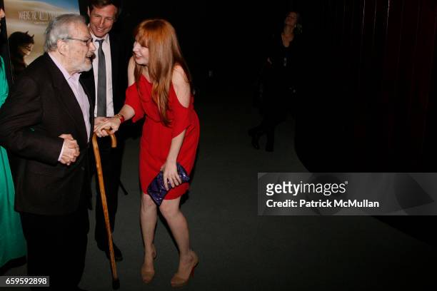 Maurice Sendak and Lauren Ambrose attend WHERE THE WILD THINGS ARE New York Premiere at Alice Tully Hall on October 13, 2009 in New York City.