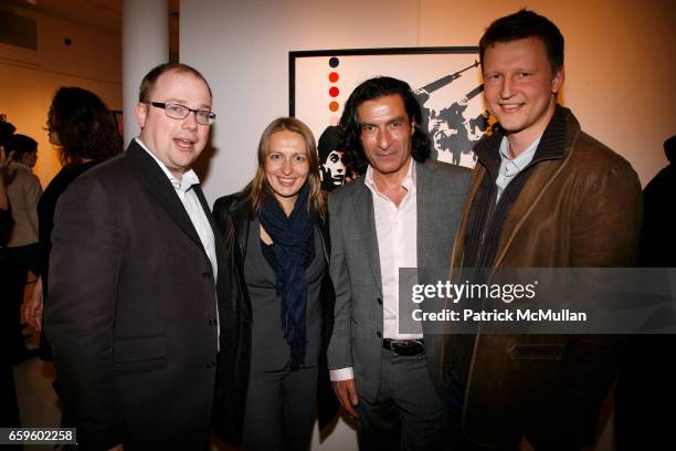Michael Zaitsev, Olga Chernova, Eric Allouche and Michael Chernov attend Opening night of "Nimbus Vapor" at OPERA GALLERY at Opera Gallery on October...