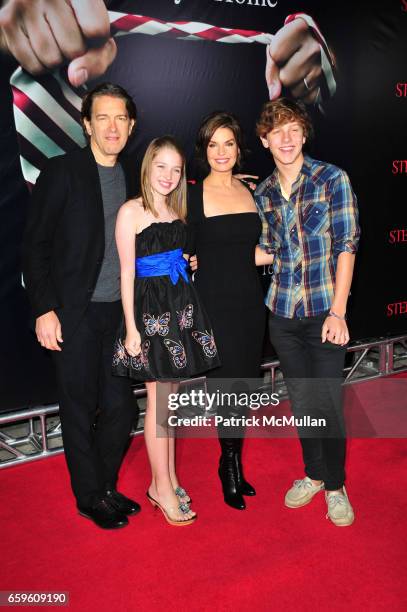Howard Sherman, Annabella Sherman, Sela Ward and Austin Sherman attend THE STEPFATHER red carpet arrivals at School of Visual Arts Theater on October...