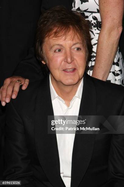 Sir Paul McCartney attends Chance & Chemistry: A Centennial Celebration Of Frank Loesser Benefit Concert at Minskoff Theatre on October 26, 2009 in...