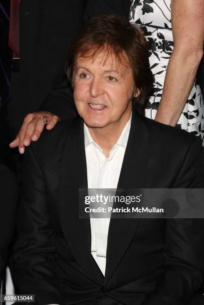 Sir Paul McCartney attends Chance & Chemistry: A Centennial Celebration Of Frank Loesser Benefit Concert at Minskoff Theatre on October 26, 2009 in...