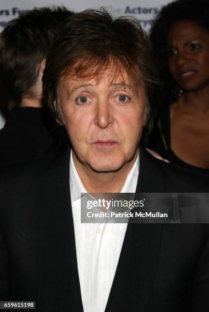 Sir Paul McCartney attends Chance & Chemistry: A Centennial Celebration Of Frank Loesser Benefit Concert at Minskoff Theatre on October 26, 2009 in...