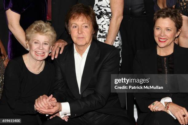 Jo Sullivan Loesser, Sir Paul McCartney and Annette Bening attend Chance & Chemistry: A Centennial Celebration Of Frank Loesser Benefit Concert at...