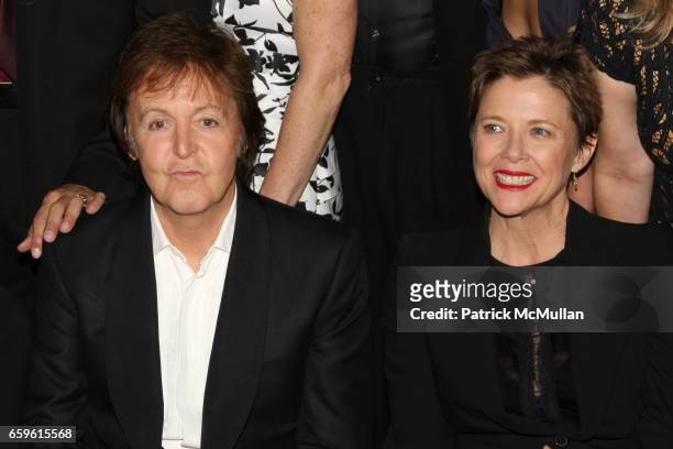 Sir Paul McCartney and Annette Bening attend Chance & Chemistry: A Centennial Celebration Of Frank Loesser Benefit Concert at Minskoff Theatre on...