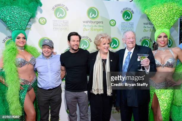 Executive chef Paul Wahlberg, actor Mark Wahlberg, Las Vegas Mayor Carolyn Goodman and former Las Vegas Mayor and current Chairman of the Las Vegas...