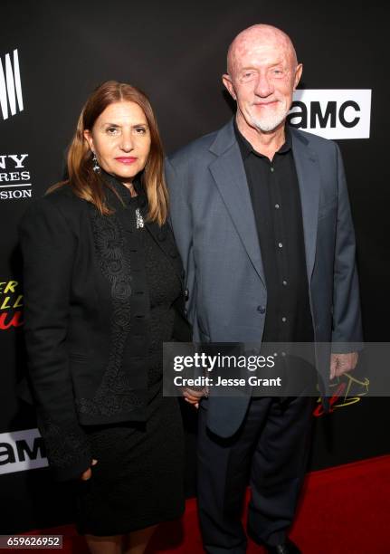 Gennera Banks and Actor Jonathan Banks attend AMC's "Better Call Saul" season 3 premiere at ArcLight Cinemas on March 28, 2017 in Culver City,...