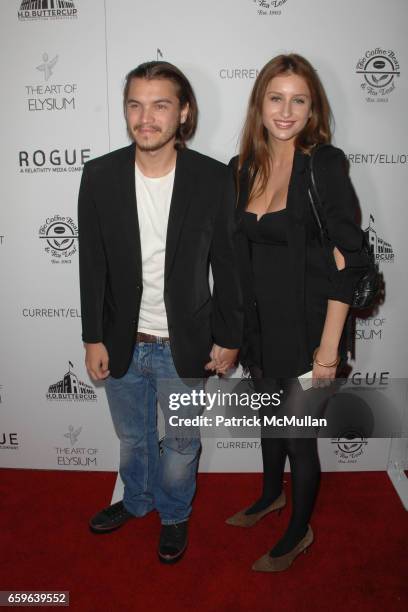 Emile Hirsch and Brianna Domont attend The Art of Elysium Genesis at H.D. Buttercup on October 10, 2009 in Los Angeles, California.