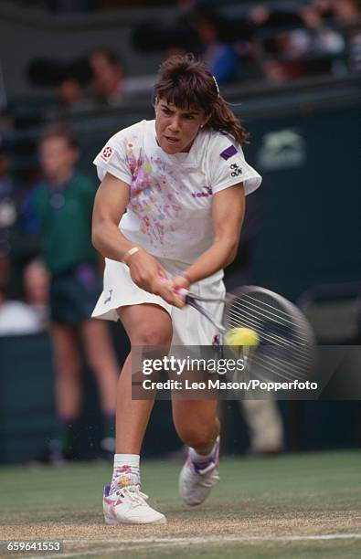 American tennis player Jennifer Capriati pictured in action during progress to reach the fourth round of the Ladies' Singles tournament at the...