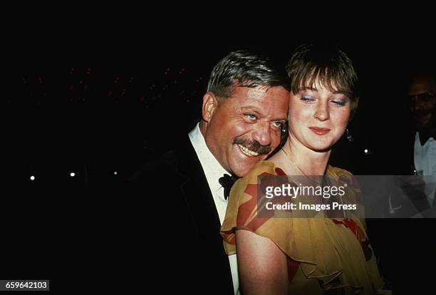 Oliver Reed and girlfriend Josephine Burge circa 1981 in New York City.