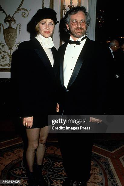 Steven Spielberg and Kate Capshaw attend the American Museum of the Moving Image's Salute to Steven Spielberg circa 1994 in New York City.