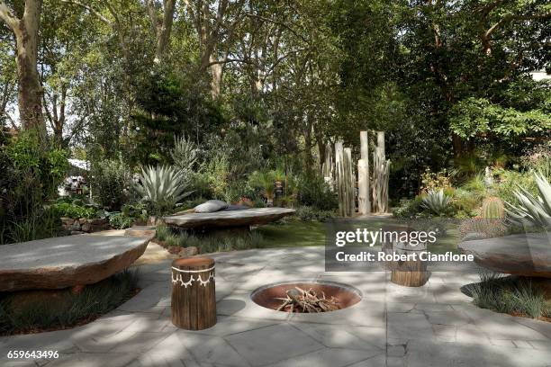 General view of the displays at the Melbourne International Flower and Garden Show on March 29, 2017 at the Royal Exhibiton Building and Carlton...