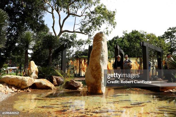 General view of the displays at the Melbourne International Flower and Garden Show on March 29, 2017 at the Royal Exhibiton Building and Carlton...