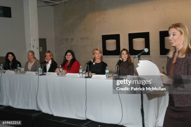 Amanda Ross, Cindy Joseph, Rachel Hovnanian, Sharmeen Gangat, Dr. Olivia Flatto, Donna Fish and Laurie Dhue attend POWER AND BURDEN OF BEAUTY By...